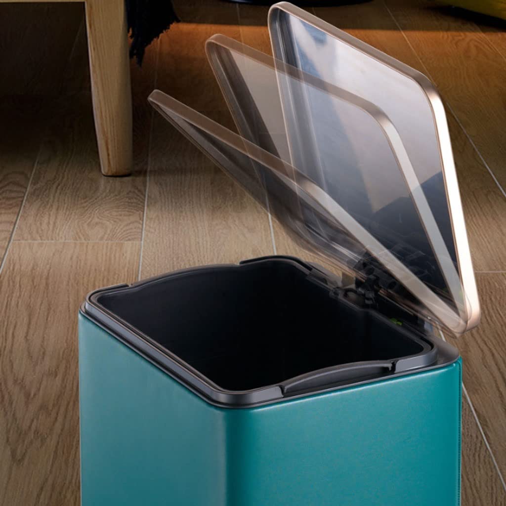 Cubo De La Basura Casa Bote de Basura Cocina, Papelera con Tapa, Forro for baño Papelera Reciclaje(B,9L)