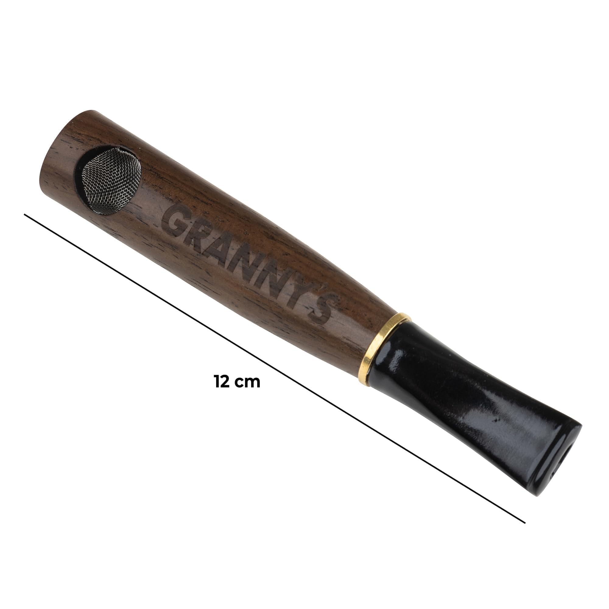 Granny's Premium Holzpfeife aus Nussbaum | 9 mm Filtereinsatz | Handgefertigt | Schmales Mundstück | Geschenkbox | inkl. 6 Aktivkohlefilter