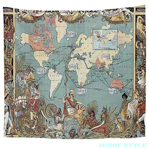 タペストリー 世界地図 ウォールデコ 壁掛けフック付 厚手 背景 150×130cm NO.15