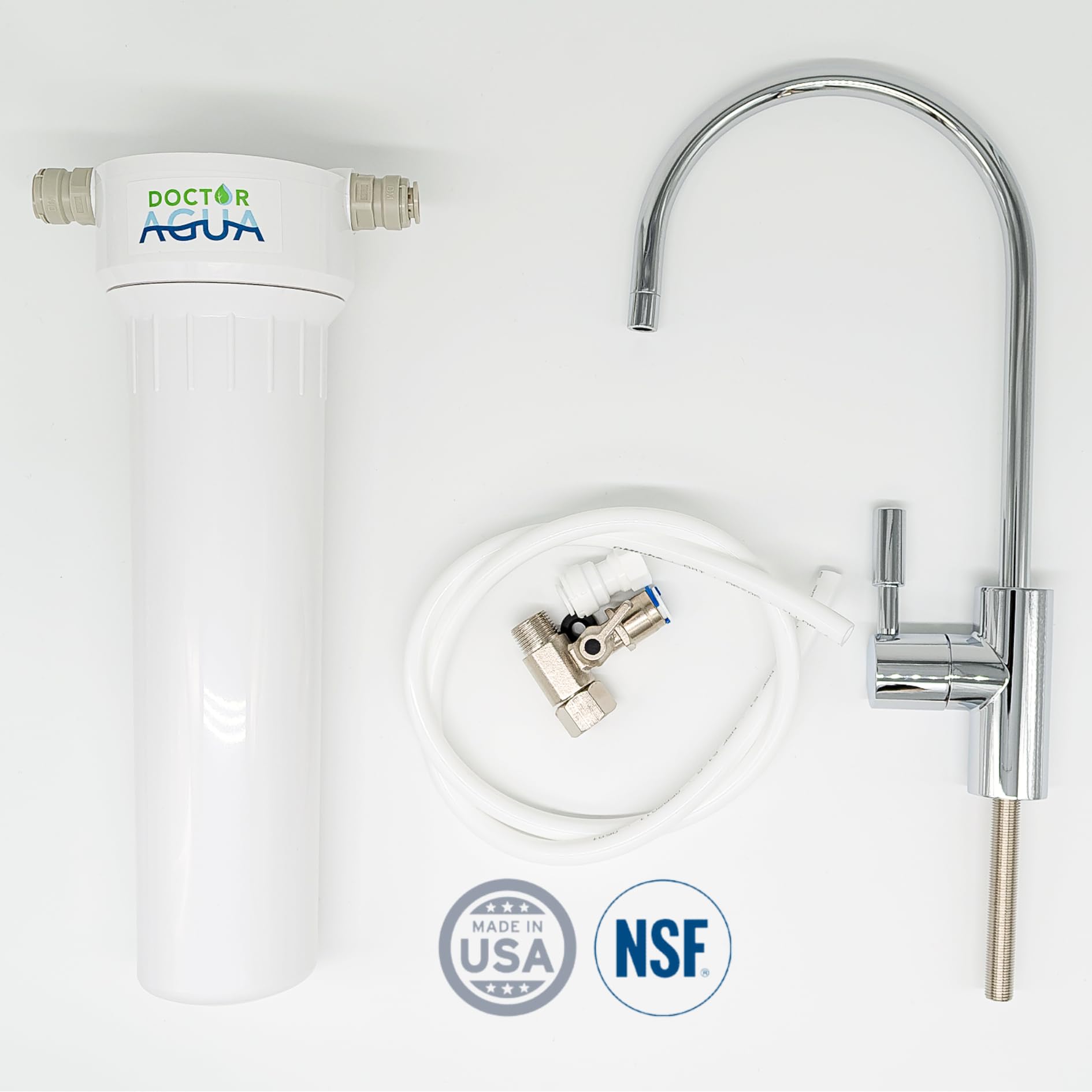 DOCTOR AGUA Filtro de Agua Ecológico HIP Ultra Purify con Zeolita - Bajo Encimera 300L/H - Bactericida Antiviral Elimina 99,99% Impurezas - Conserva Sales Minerales del Agua - 10 Años Garantía