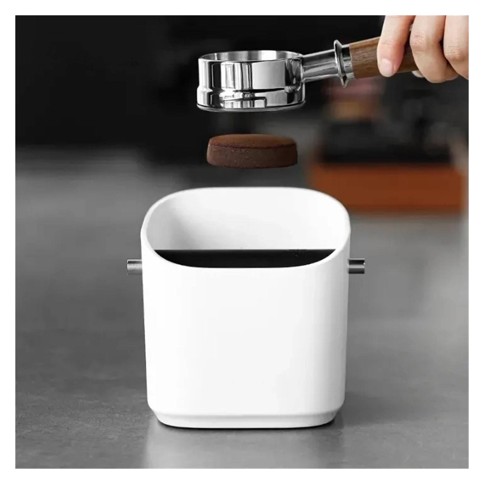 Almohadillas Antideslizantes For Caja De Café Cuadrada De 1,2 L Con Barra Extraíble, Accesorios Profesionales For Barista Doméstico, Multiusos(White 1.2L)