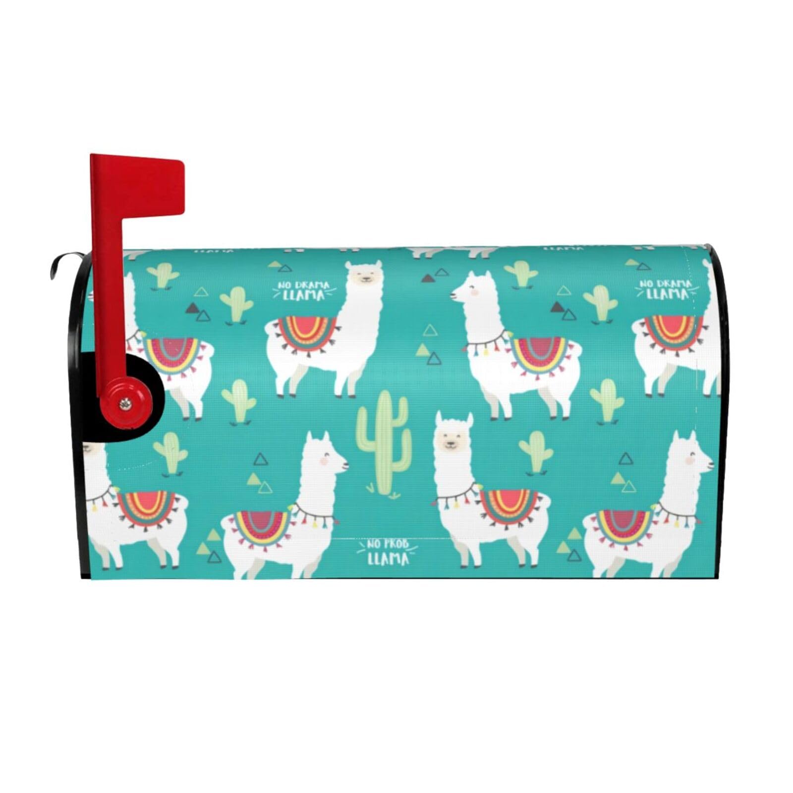 Alpaca Cactus Print Mailbox Cover Wraps Post Letter Box Cover Decor For Outside Garden Yard Farmhouse Home