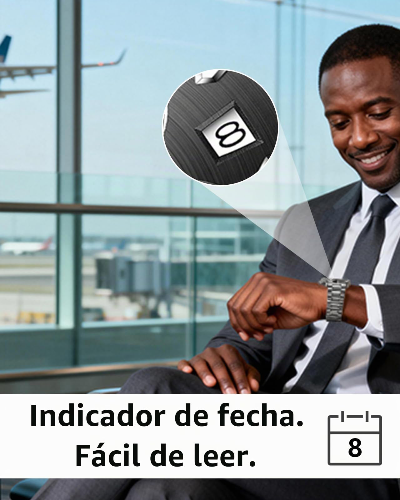 MEGALITH Reloj de Pulsera Elegante Hombre: Cronógrafo Impermeable Analogico Reloj con Fecha Luminosa - Regalo Aniversario Cumpleaños para Formal Negocios Hombre