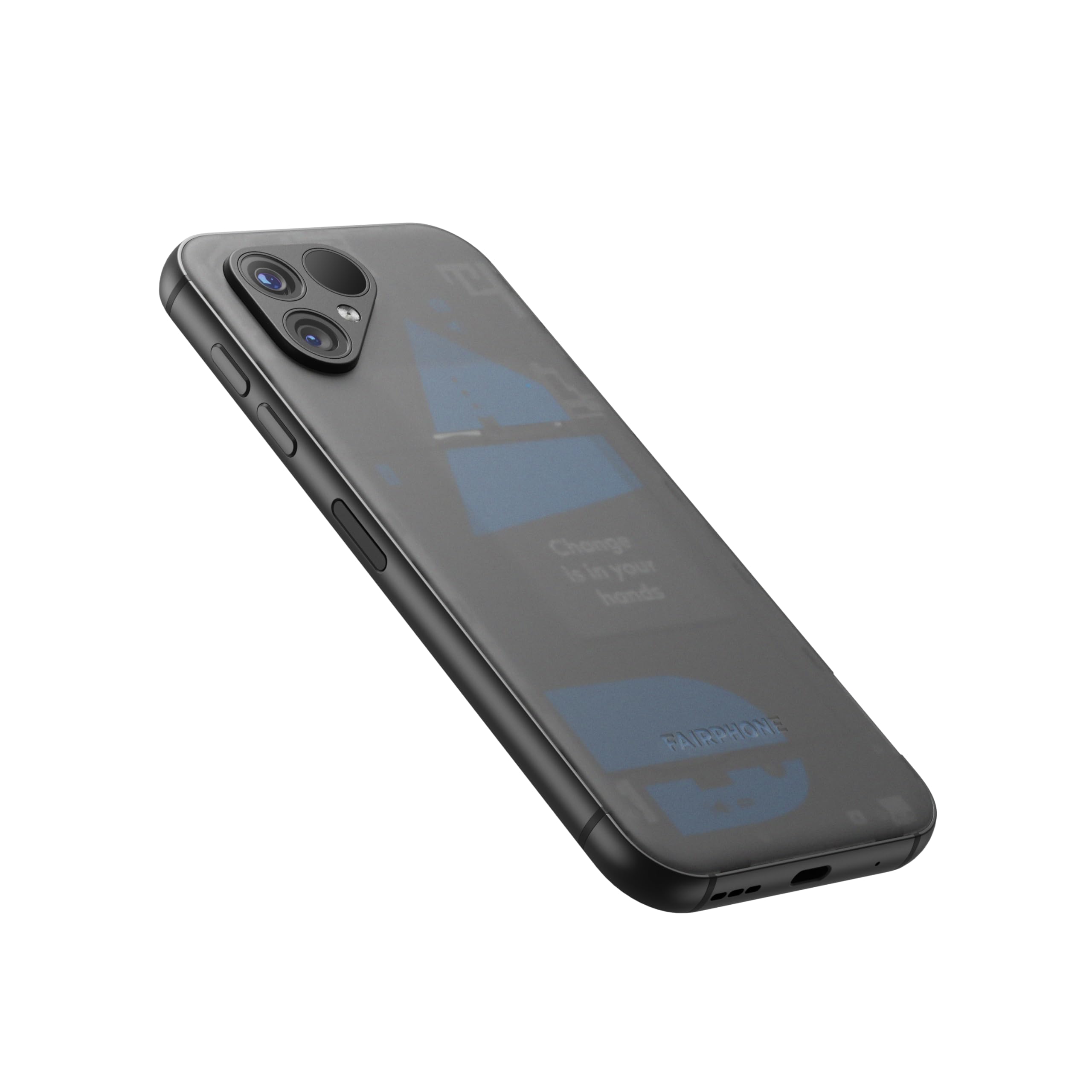 Smartfon Fairphone 5 5G Sustainable (wyświetlacz 6,46”, podwójny aparat 50 MP, 8 GB/256 GB, 4200 mAh, Android 14) ze śrubokrętem, przezroczysta edycja