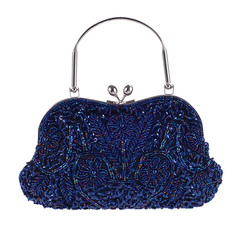 Abendtasche Damen Elegant Handtasche Vintage Perlen Pailletten Clutch Handtasche Schultertasche Abschlussball Taschen Brauttasche Hochzeit Braut Party Zubehör
