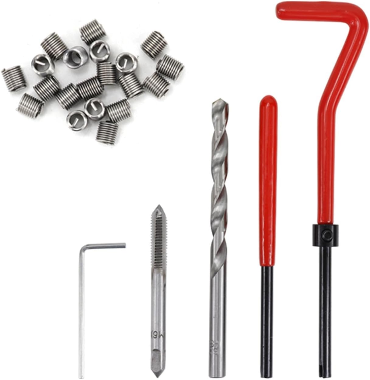 Metric Thread Repair Kit M5 M6 M8 M10 M12 Thread Tool Spanner Wrench Inserts Drill Tap Set for Restoring Damaged Repair Tools (Color : 131pcs Set, Size : A)