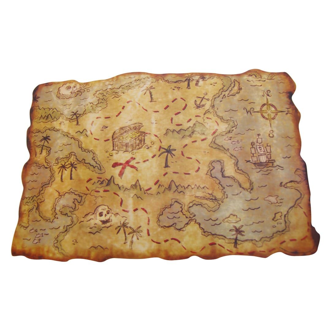 P'tit Clown 20019 piracka mapa skarbów – 29 x 45 cm – tworzywo sztuczne – wielokolorowa