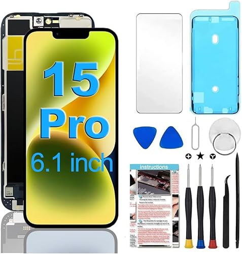 Fixerman for iPhone 15 Pro Screen Replacement 6.1 inch, 3D Touch LCD Display Digitizer Assembly with Repair Tools