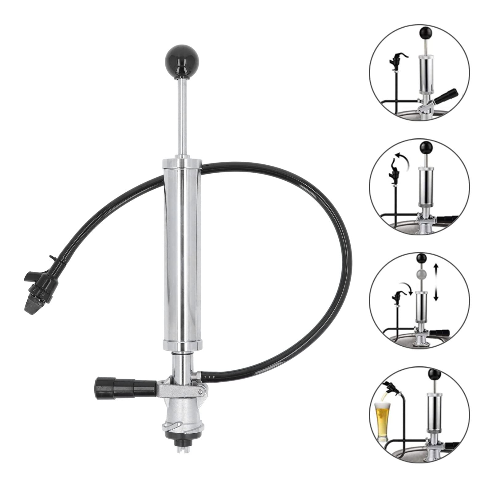 Kit de grifo para bomba de barril de cerveza, bomba de fiesta de acero inoxidable con grifo, Compatible con barriles S System de 8 pulgadas