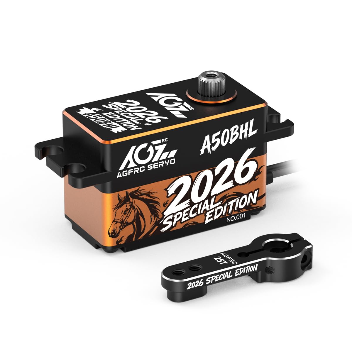 AGFRC 19KG Low-Profile RC-Steering-Servo-Motor - 0.073Sec High Speed, Full Metal Gear Brushless Programmable Servo with 25T Metal Servo Horn for 1/10 RC Drift Car & Truck (A50BHL 2026 Special Edition)