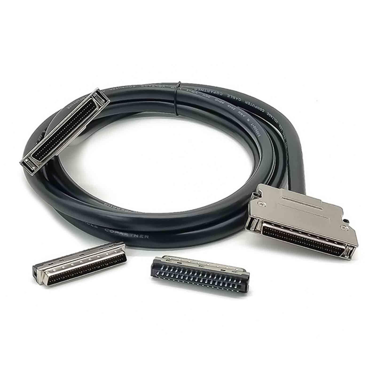 SCSI - Cable HPDB macho de 68 pines a HPDB macho de 68 pines con carcasa de metal blindado de par trenzado, cable de bloqueo de campo, 2 metros