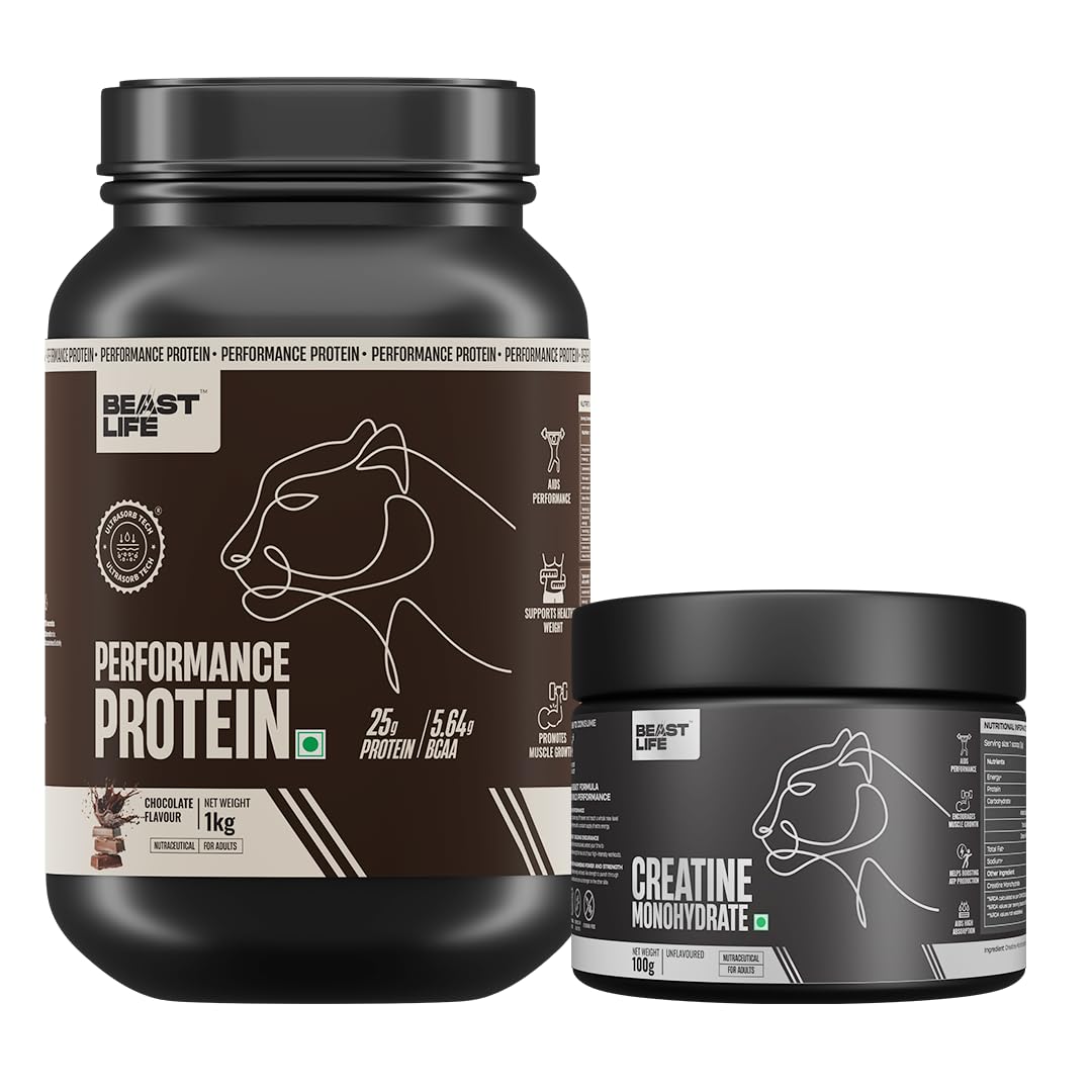 BeastLife Performance Yeast Protein Powder 1Kg with Creatine Monohydrate 100g | 25g Protein | Chocolate, Unflavoured | Smooth & Light, Easy to Digest with Ultrasorb Tech-image-25