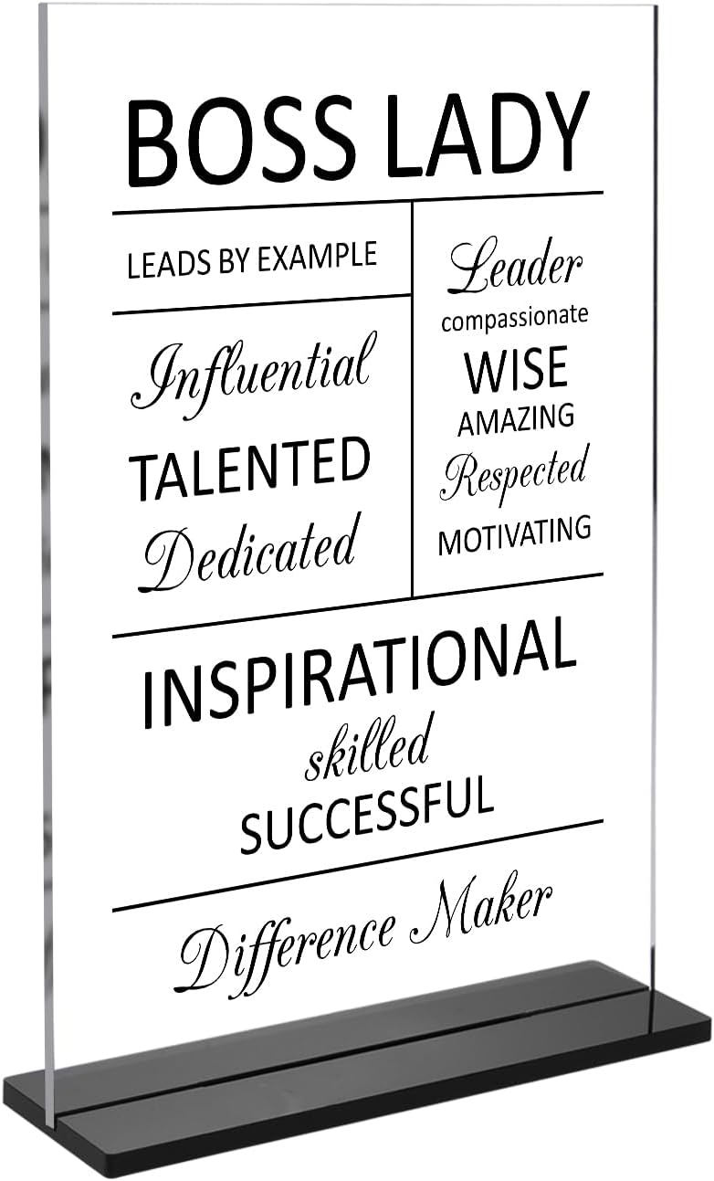 Boss Lady Gifts for Women Acrylic Desk Office Decor for