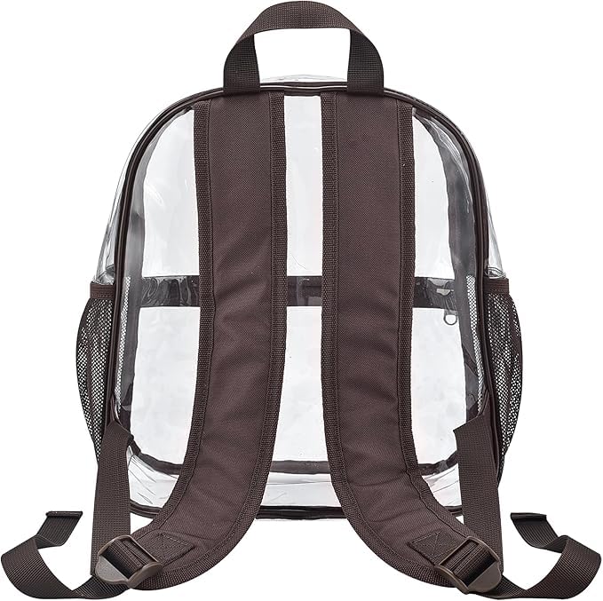 Image of Oraben Clear Backpack Stadium Approved, 12 x 6 x 11 in, Small Transparent Backpack Clear Bag for Concerts, Sports Events, Festivals, Travel, Waterproof PVC, Adjustable Straps