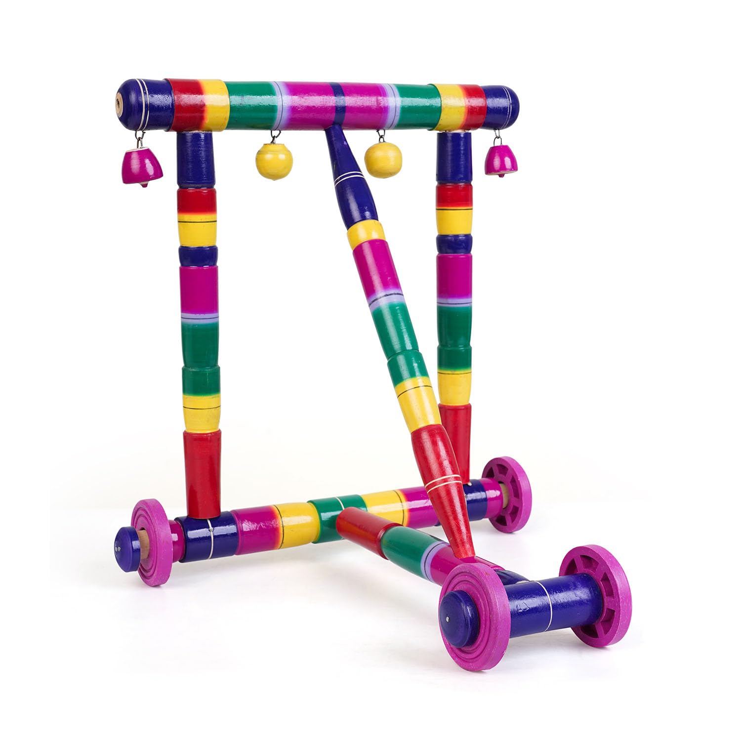 SGNS Traditional Wooden Nadavandi Walker for Toddlers Multicolor-image-0
