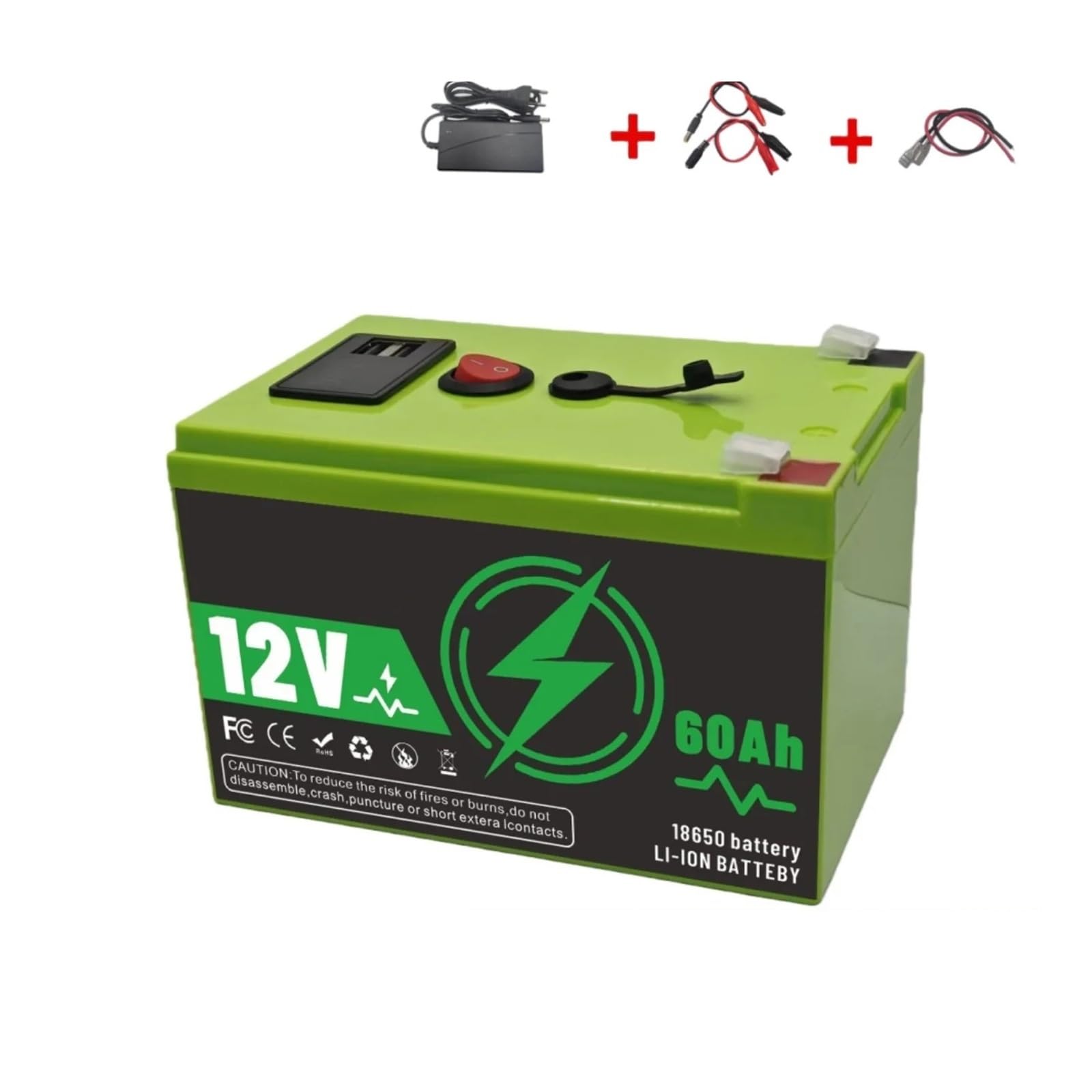 Batteria A Ciclo Profondo, 12 V 200 Ah LiFePO4 | Batteria ricaricabile BMS incorporata ad alta capacità l'alimentazione off-grid della luce solare del fishfinder(200Ah x1)