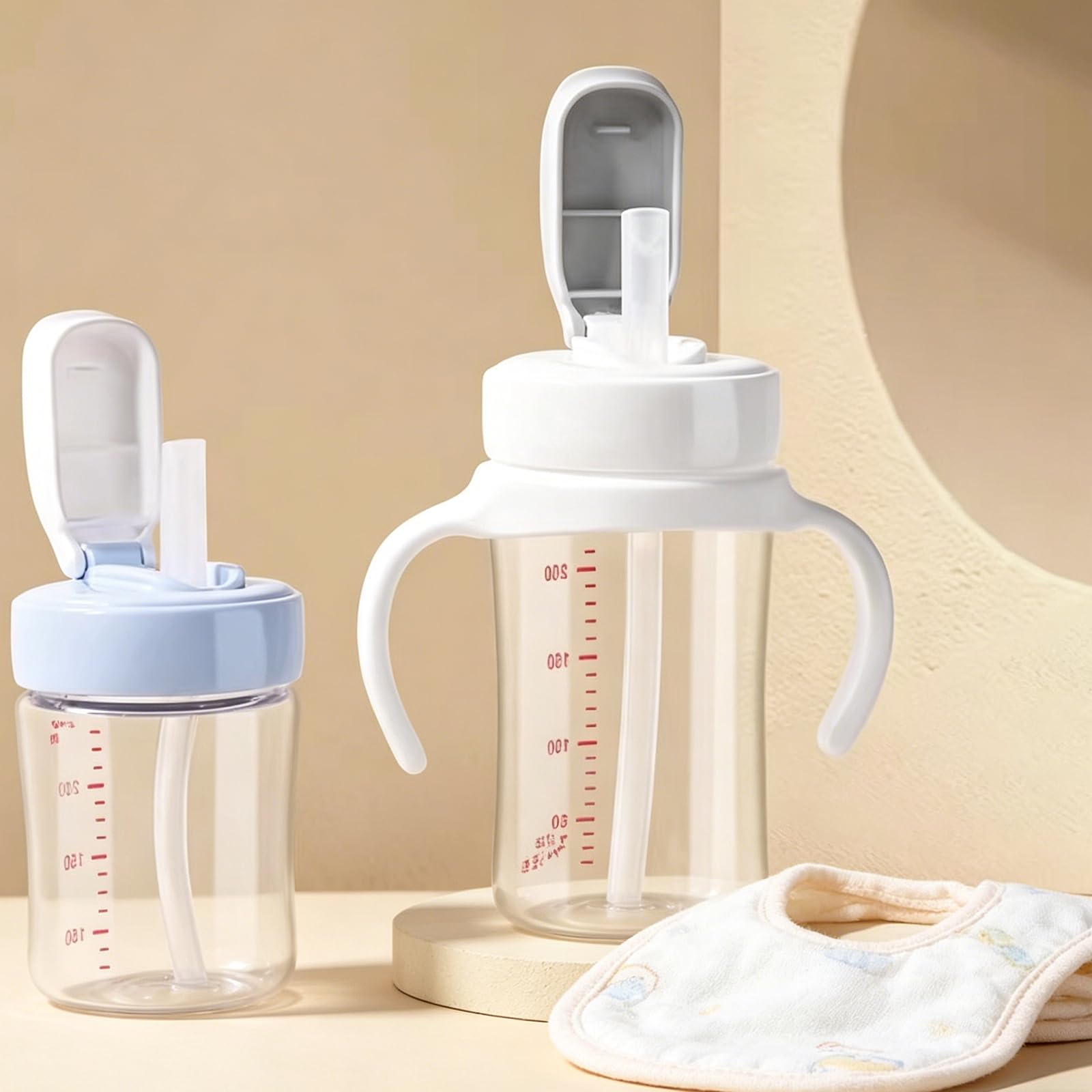 3 Pack Baby Bottle Handles for Newborn Infants, BPA-Free Non-Slip Ergonomic Grip Easy to Install Replacement Handle for Baby Bottles, White (Set of 3) — view 3