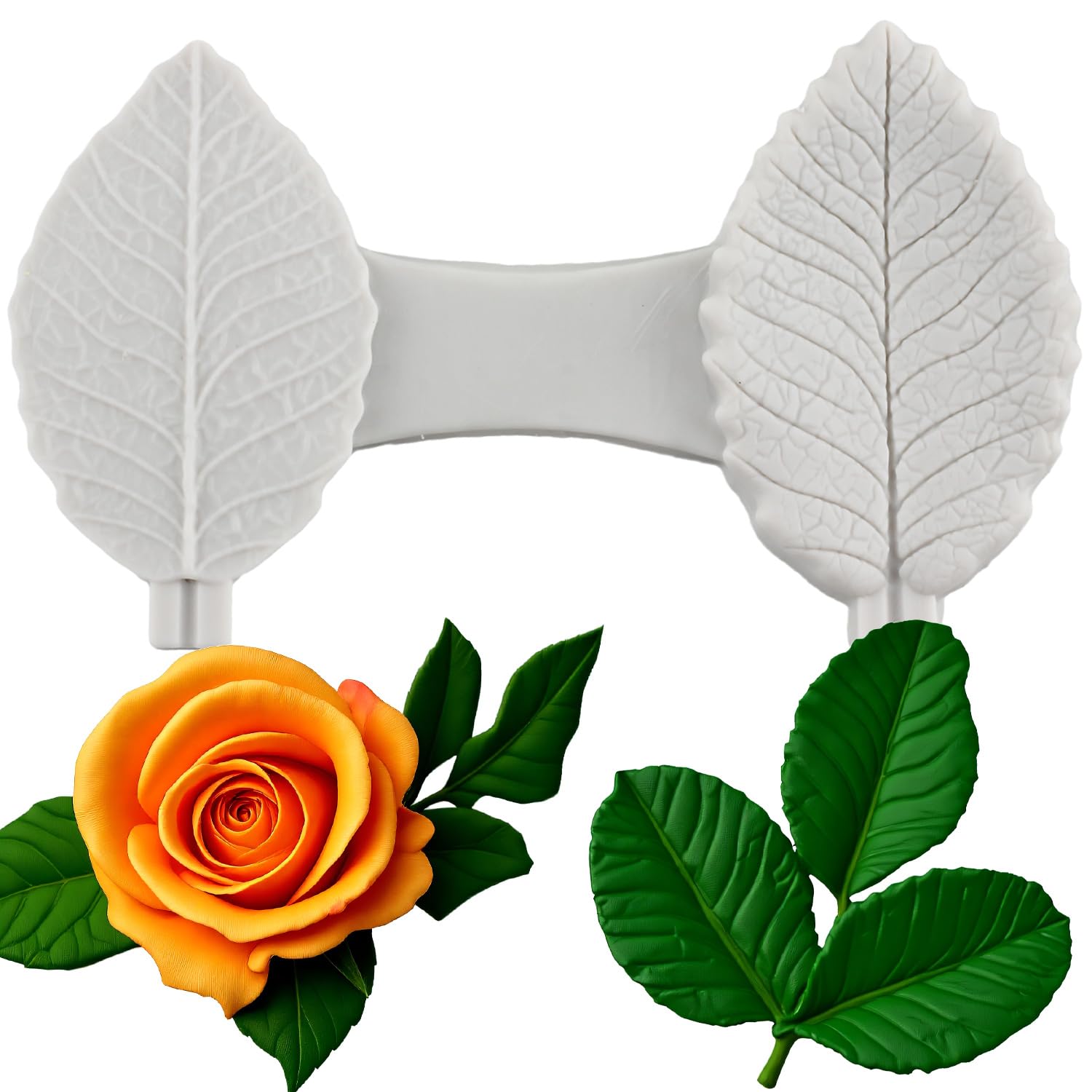 Sijiangmold Gumpaste Leaf Silicone Veining Moulds Tree Leaf Veined Fondant Mould for Cake Decoration Chocolate Cupcake Topper Candy Polymer Clay Gum Paste