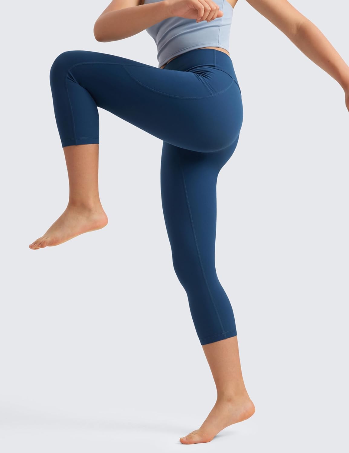 CRZ YOGA Girls Butterluxe Yoga Capri Leggings with Pockets - Athletic Sports Casual Pants High Waist Tights Kids Teen - Image 4