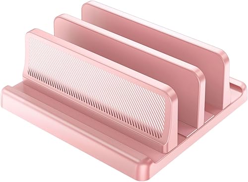 Soporte vertical 4 en 1 para laptop, base ajustable de plástico ABS para computadora de escritorio, soporte vertical para laptop, ahorro de espacio