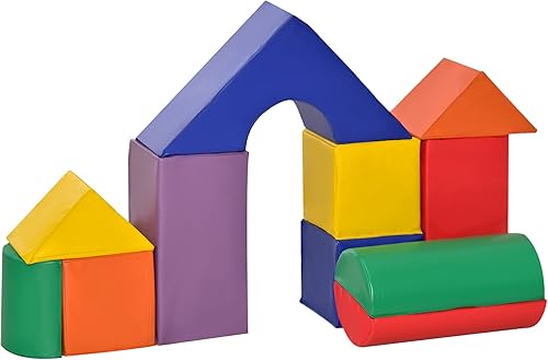 Miniatura 8 de Soozier Bloques de escalada de espuma para niños pequeños, juego de 11 piezas de espuma suave para bebés, juego de actividades de escalada y gateo,