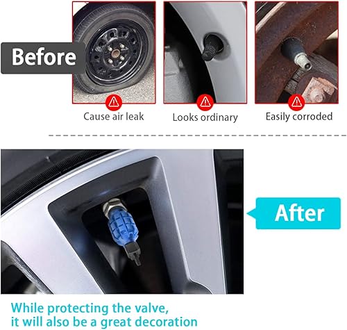 Miniatura 3 de 4 tapones para válvula de neumático de automóvil, herméticos y antioxidantes, universales para la mayoría de automóviles, vehículos, bicicletas,