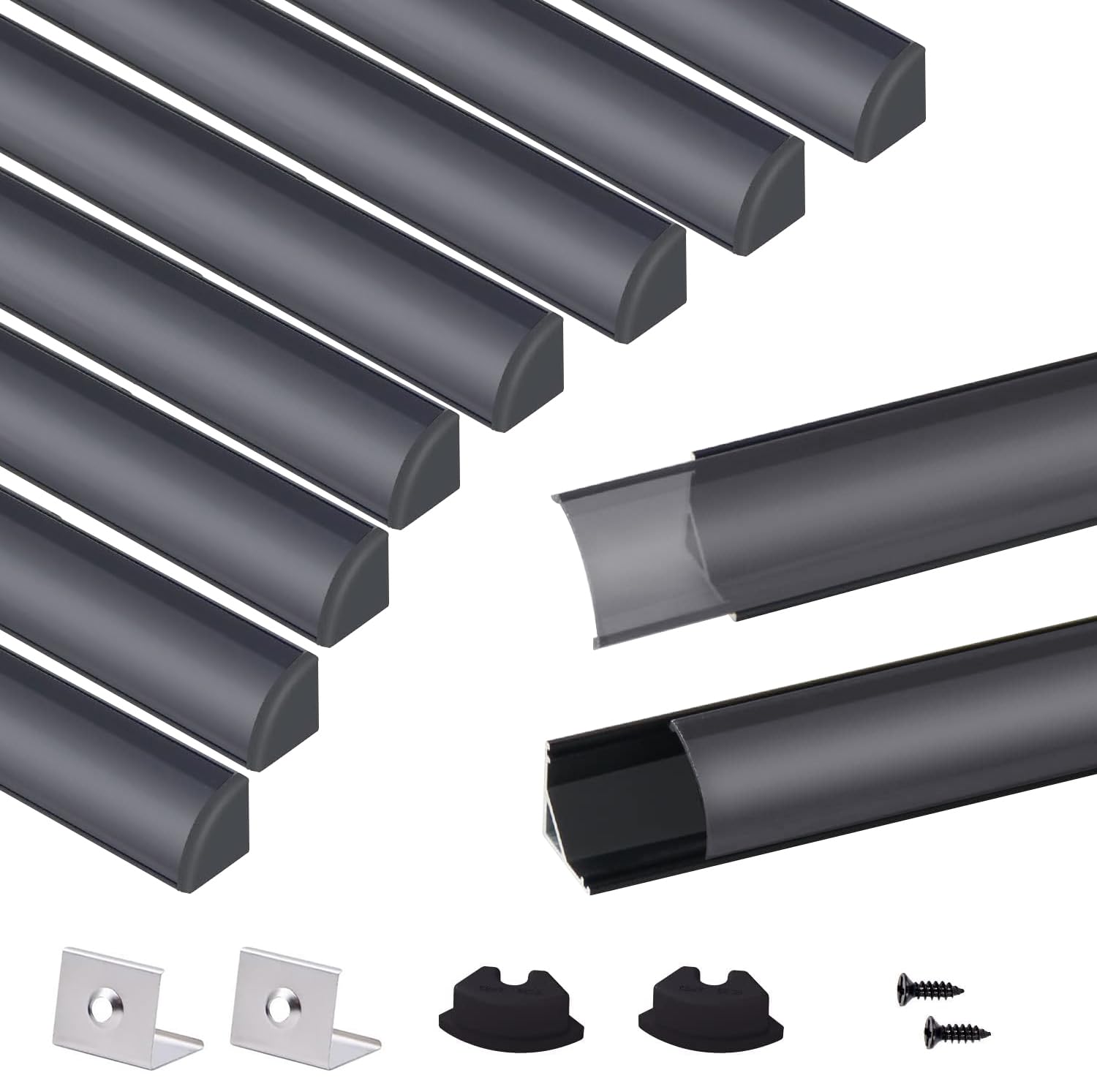 VST 20pack 3.3ft LED Channel, V Shape Led Diffuser Channel, LED Aluminum Channel System with Milky Cover, End Caps and Mounting Clips, Aluminum Profile for LED Strip Light Very Easy Installation — Amazon image 15