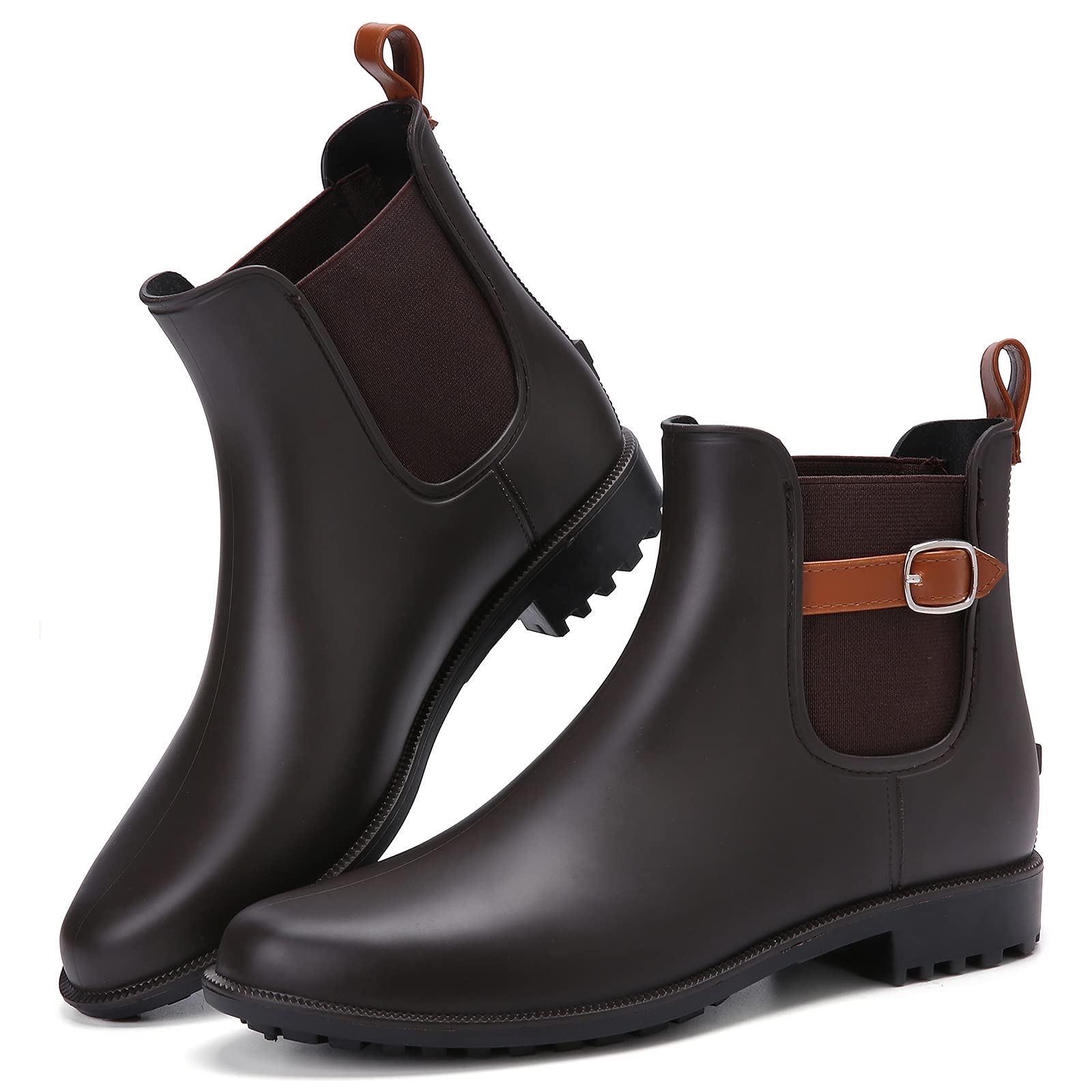 Camfosy Rain Boots for Women,Calf Wellies Boots Shoes Non Slip Wellington Boots Original Waterproof Short Rain Shoes Classic Mid Matte Wellies Lightweight Festival Welly Garden Outdoor Durable