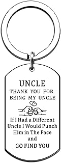 Uncle Keyring Gifts Father’s Day Gifts Birthday Christmas Gift Uncle Gifts from Niece Nephew Thank You for Being My Uncle Keychain