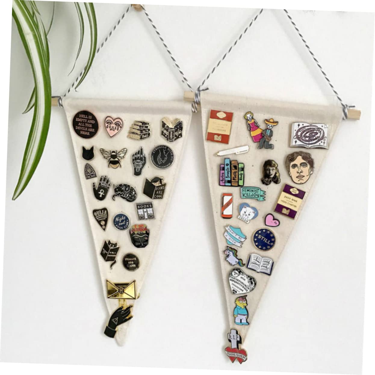 TOGEVAL 2pcs Pin Display Wall Brooch Banner for Pin Collection Hanging Flag Brooch Display Pendant