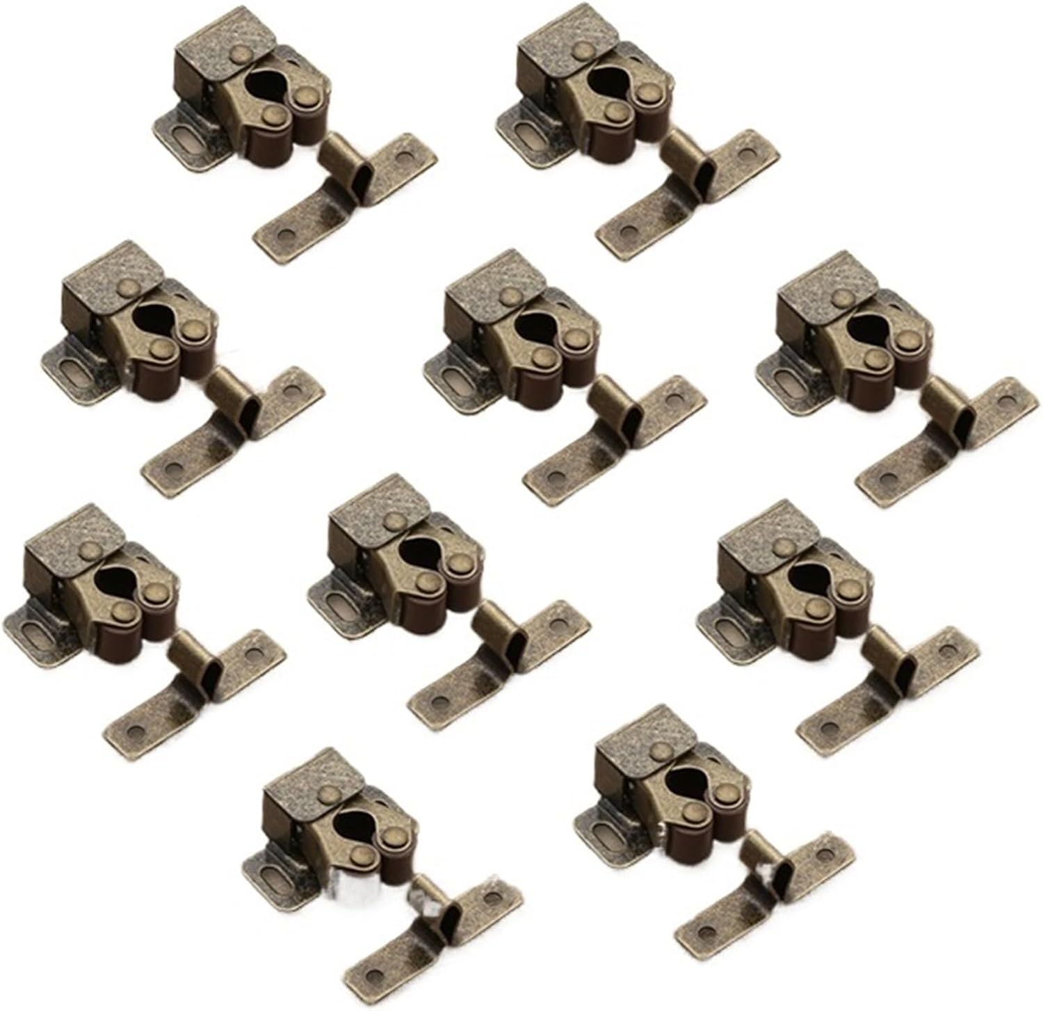 2-10PCS Damper Buffer Door Stop Closer Stoppers Magnet Cabinet Catches with Screws Wardrobe Hardware Furniture Fittings(Bronze(10PCS))