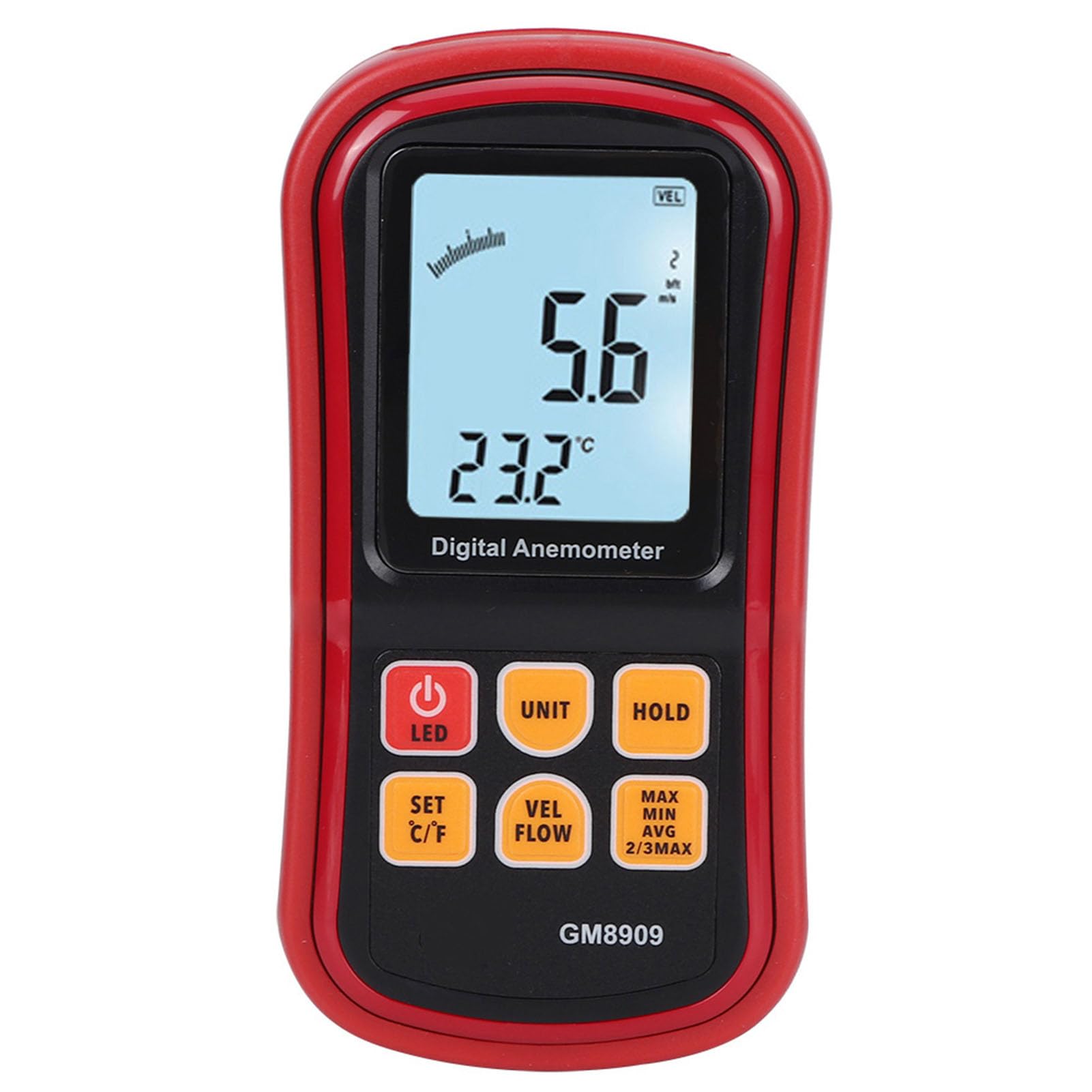 Anemómetro digital Medidor de velocidad del viento multifuncional para diversas aplicaciones