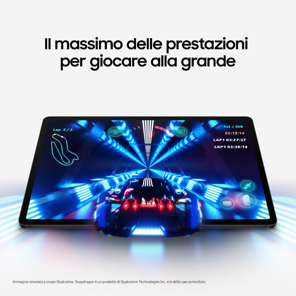 Samsung Galaxy Tab S9, Tablet Ai, Battery Pack incluso, Display 11" Dynamic AMOLED 2X, Wi-Fi, RAM 8GB, 128GB SSD, 8.400 mAh, Snapdragon 8 Gen 2, Android 13, IP68 [Versione italiana] 2023
