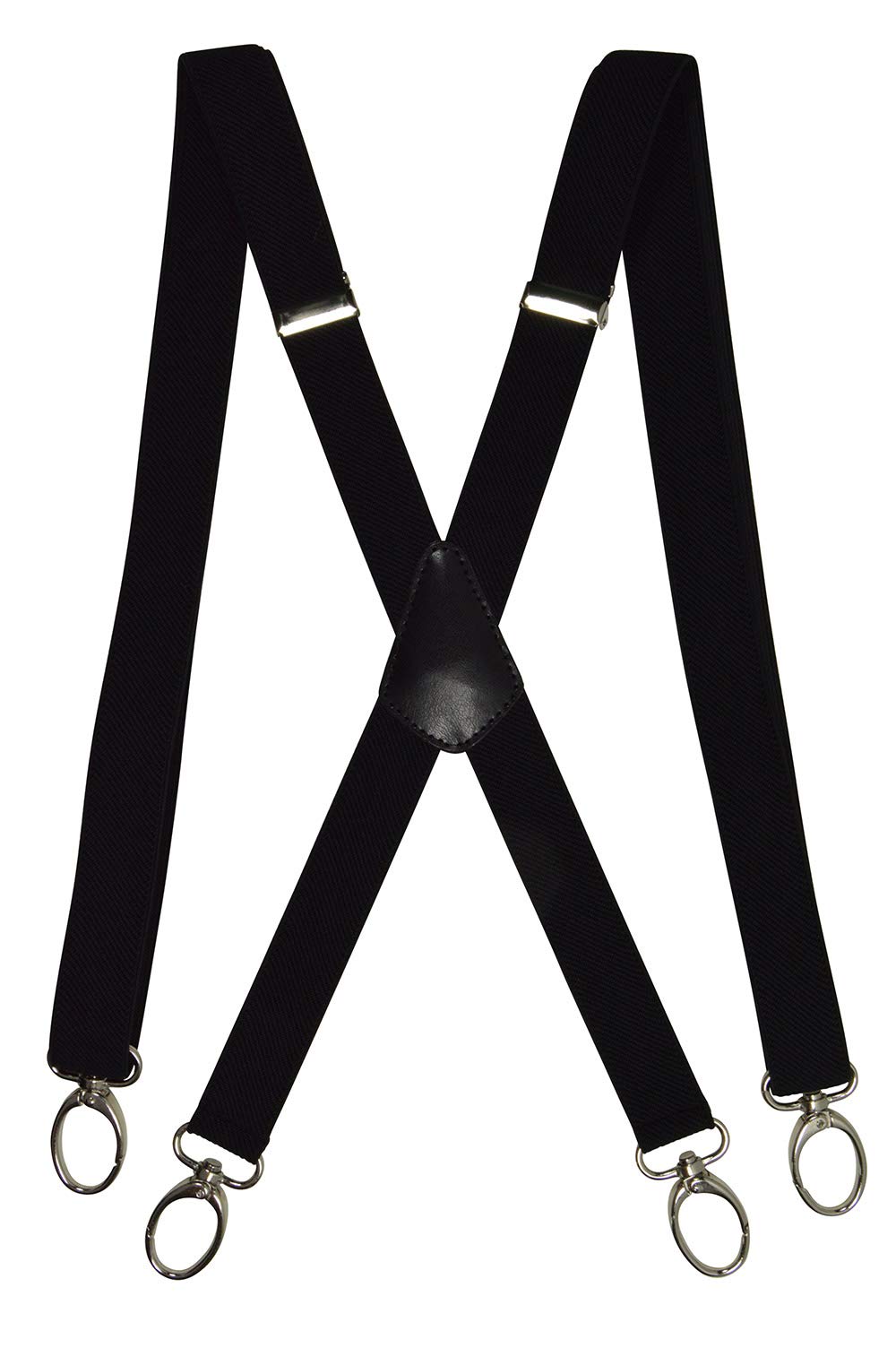 Olata X-Shape Skinny Style Unisex Braces/Suspenders with Carabiner Clips - 2.5cm. Black