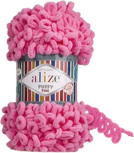 Miniatura 15 de Alize Puffy Fine Baby Blanket Yarn - Lot of 5 Skeins, 500gr, 50yds, 100% Micropolyester Soft Super Chunky Bulky Woven Worested for Hand Knitting 268