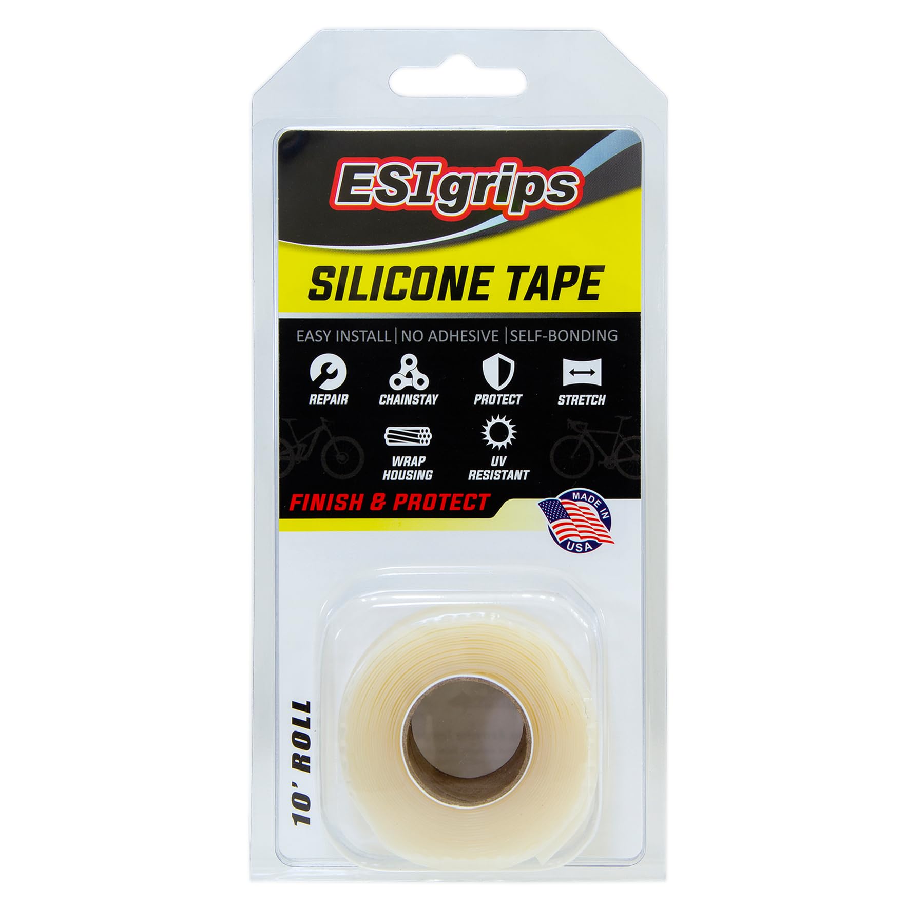 ESI Grips MTB Silicone Tape, Silicorn Tape, CESST10CL, Clear, Width 25mm x Length 3m