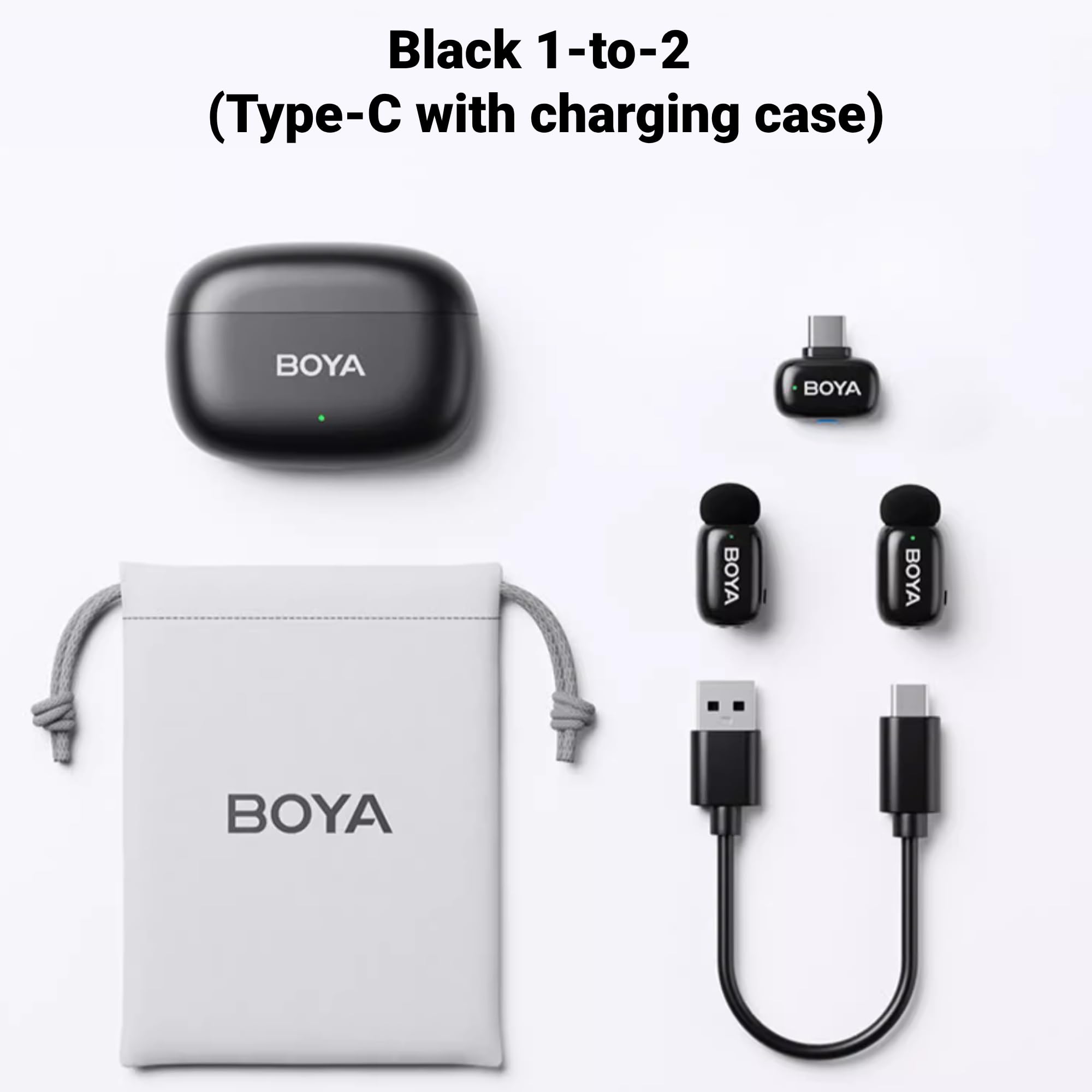 Bewinner Lavalier Microphone for Youtube Live Streaming, redukcja szumów, mini mikrofon Bluetooth z ładowarką, przenośny mały mikrofon do śpiewania rozmów kwalifikacyjnych