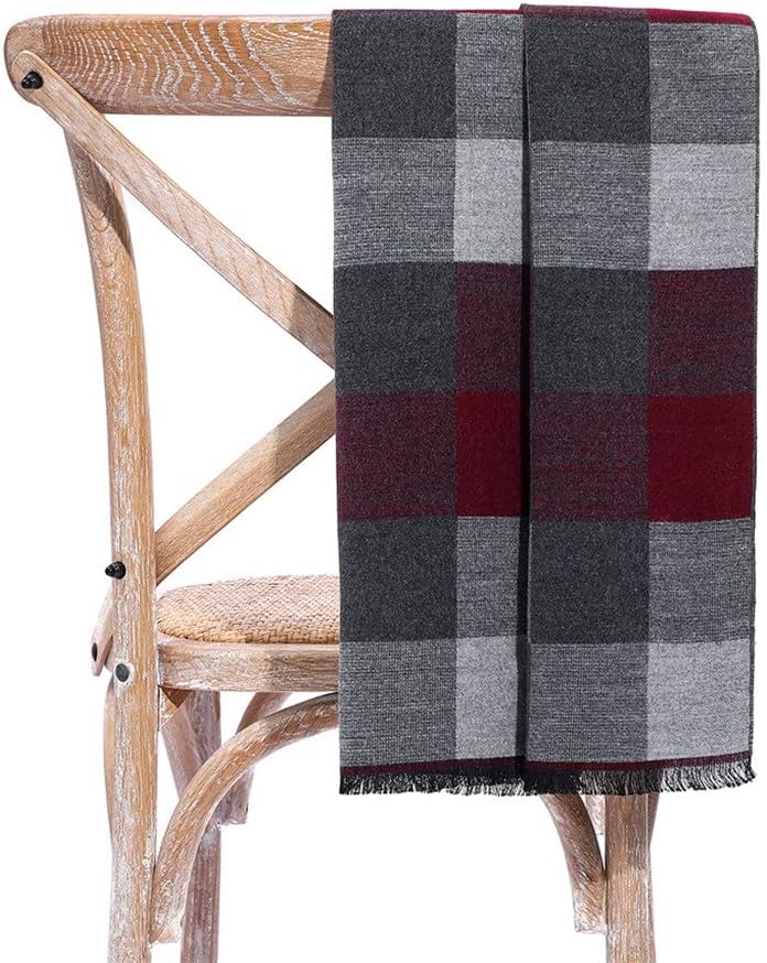 Men's Scarf European and American Style Cross-Border Casual Plaid Fashion Trendy Men's Scarf (Color : A Size : 170 * 30CM) (B 170 * 30CM)