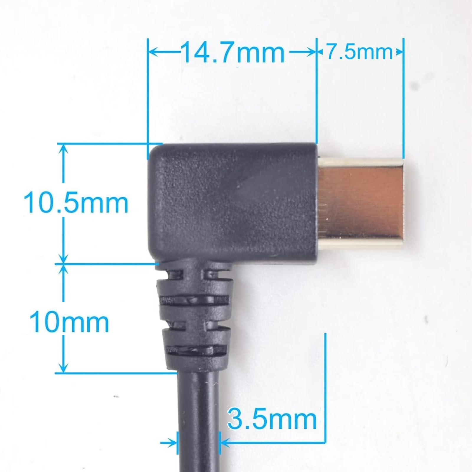 3 connettori da 0,3 m, 22 AWG, 90 gradi USB-C a 2 pin, connettore a estremità aperta, 5 V 3 A, cavo USB tipo C ad angolo sinistro e destro, prolunga di ricambio fai da te
