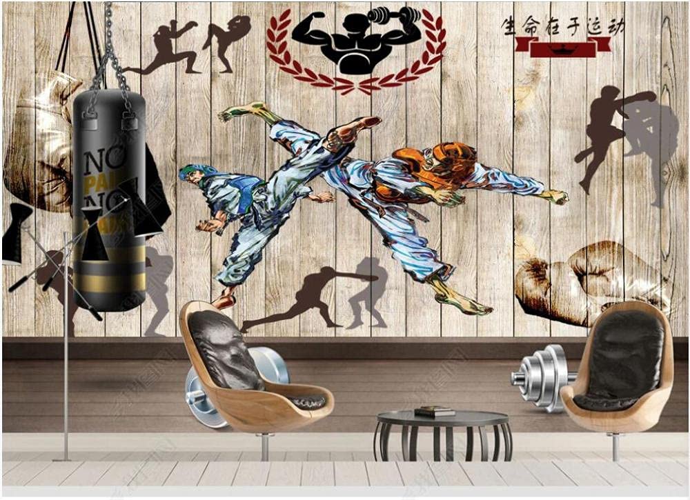 Poster mural boxe 3D pour agrandir un salon ou home gym étroit