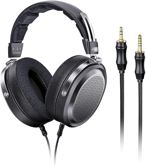 FiiO FT1 Pro Outdoor Rear Plane Magnetic Wired Hi-Fi Headset, Home, Studio, Recording, High Sensitivity (Black)