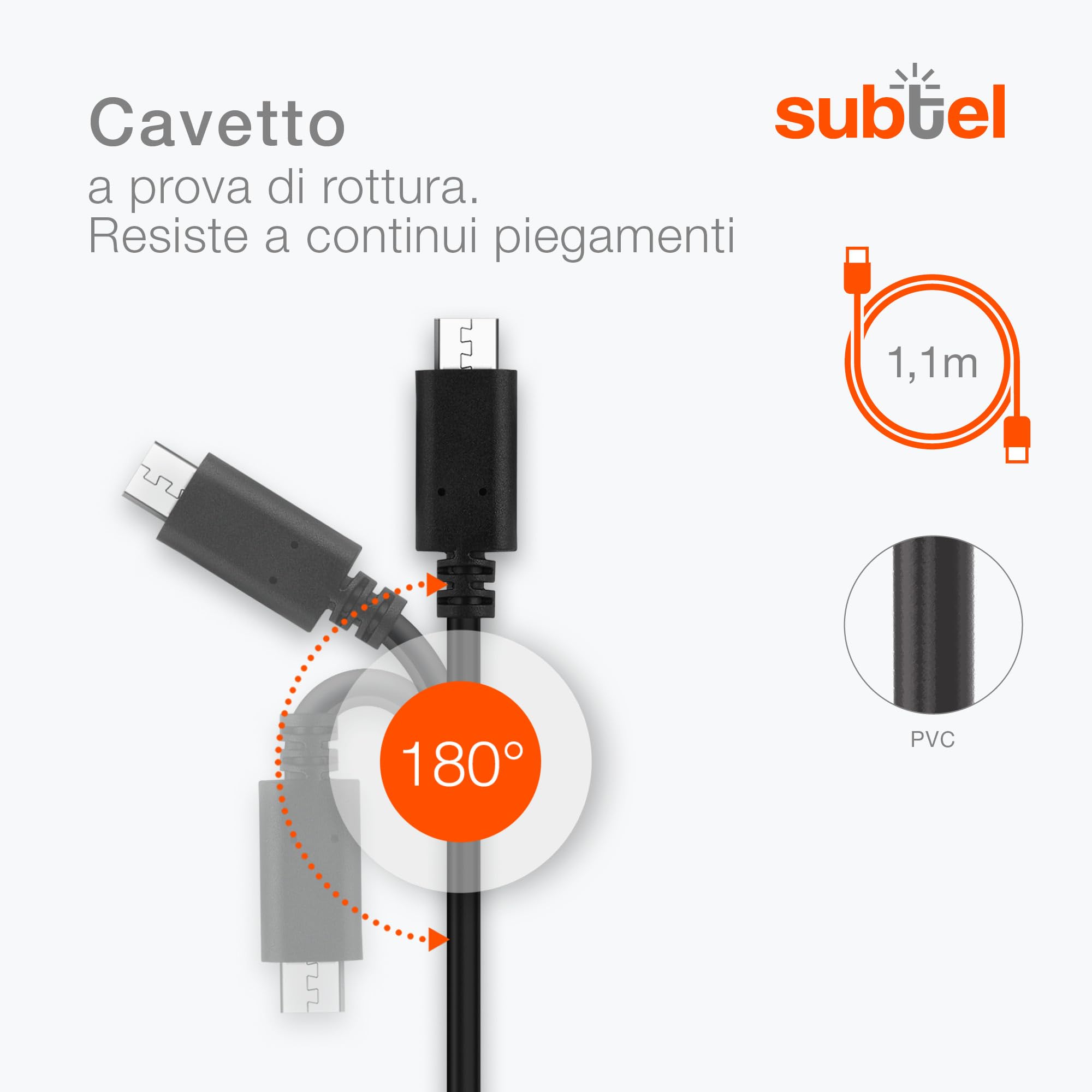 Subtel Caricabatteria Con System Connettore E Cavo USB 1m | 5V 1A 5W | Compatibile Garmin Fenix 6, 6 Pro, 6X Pro E Altri