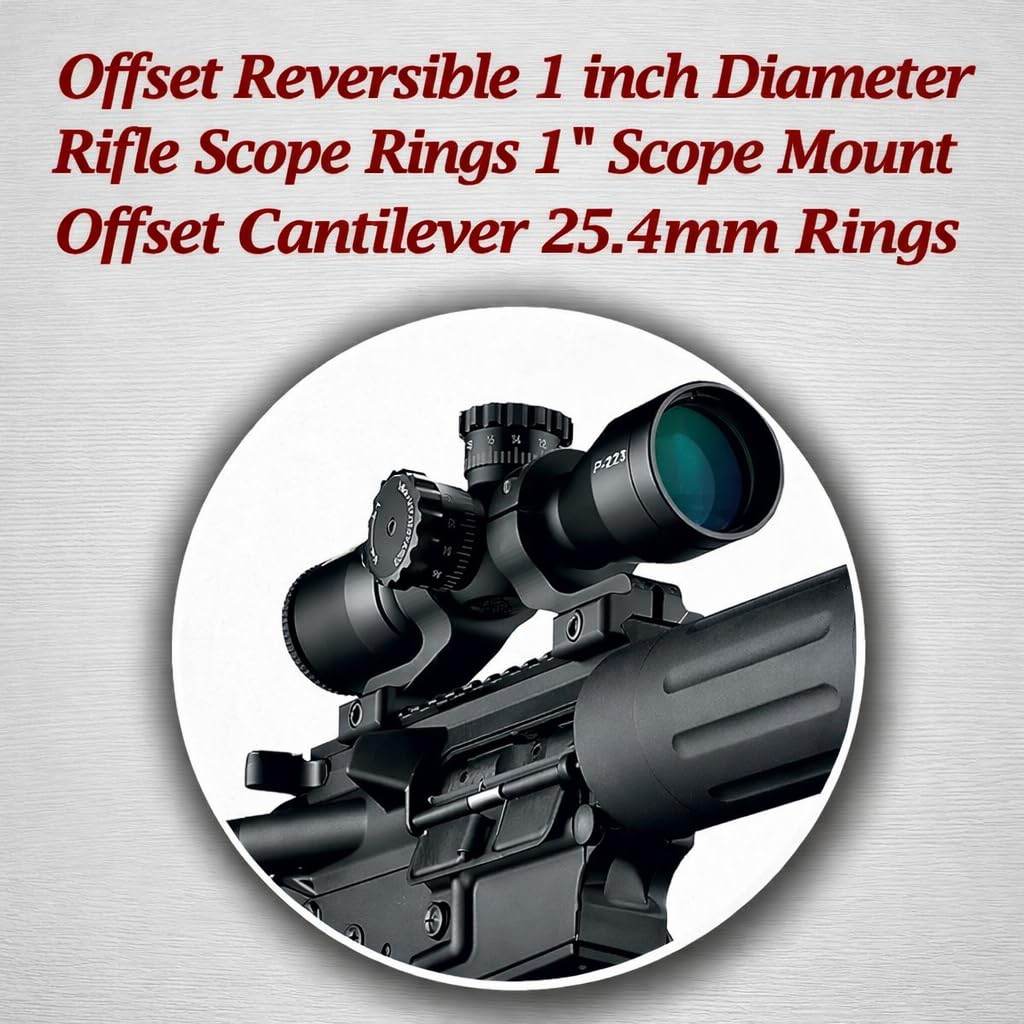 Snapklik.com : Offset Reversible 1 Inch Diameter Rifle Scope Rings 1 ...