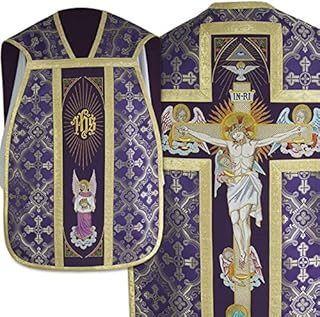 Vestment purple - Roman style Chasuble with a matching stole