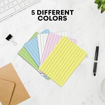 Flash Revision Record Index Cards - 500 Pieces A6 Size 150 GSM