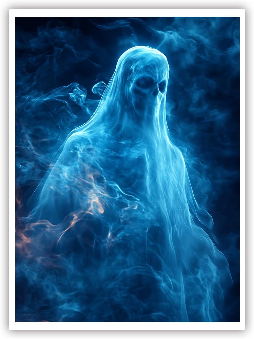 幽霊の幻のキャンバスウォールアート神秘的な幽霊のスケルトンプリント写真ポスターアートワークオフィス装飾のためのユニークなハロウィーン