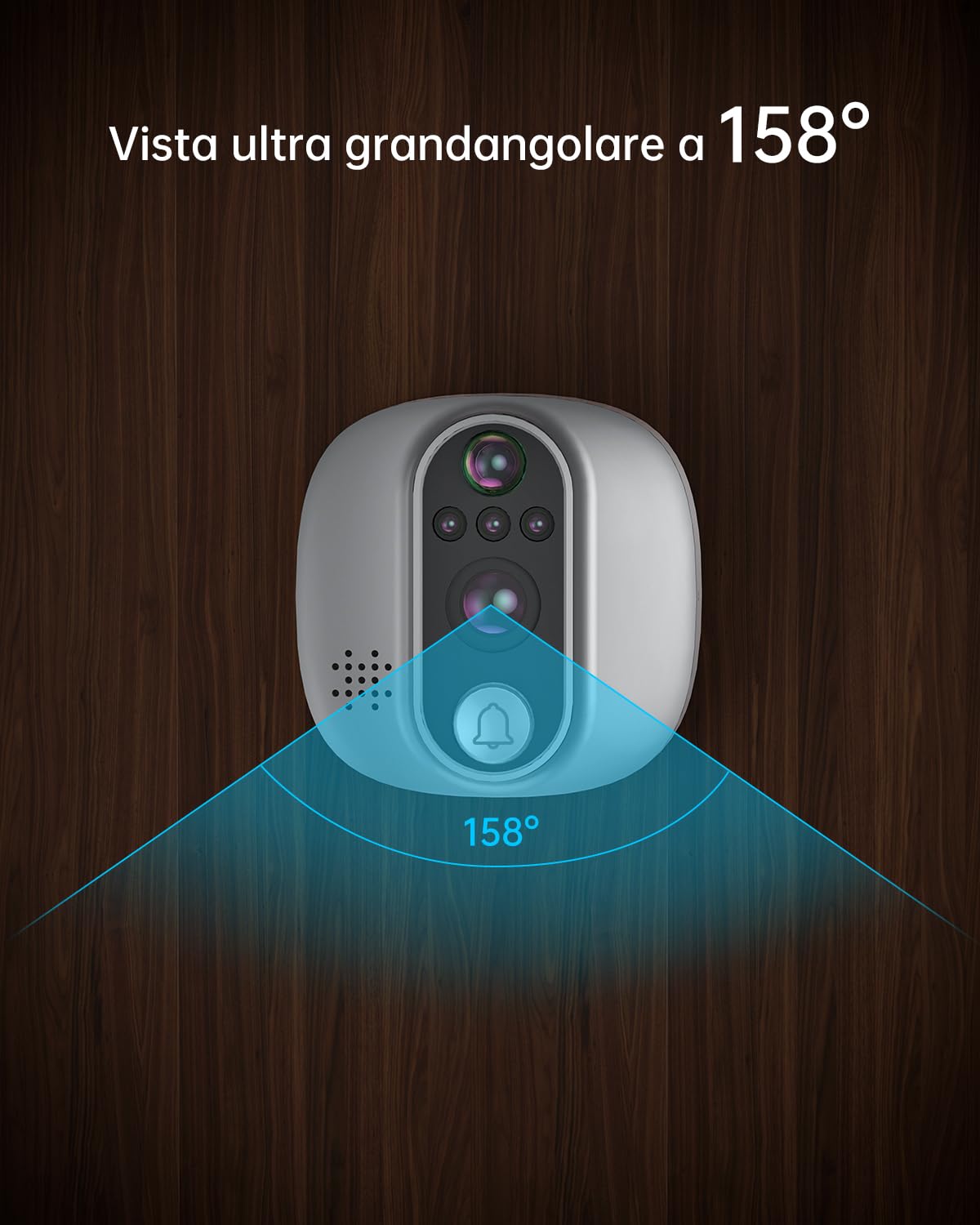 Jeatone Spioncino Digitale Wifi,Video Spioncino Senza Fili con Monitor 4,3" Pollici,Spioncino Digitale Porta Blindata,Visione Notturna,Rilevamento Movimento PIR, Audio Bidirezionale,158 °Grande Angolo