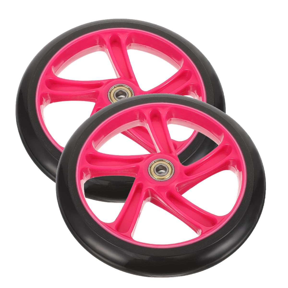 Kichvoe Ruote per Monopattino Elettrico in Pu ad Alta Durezza e Resistenza allo Strappo, 1 Paio di Ruote Elastiche Rosse per Scooter Stunt e Sport