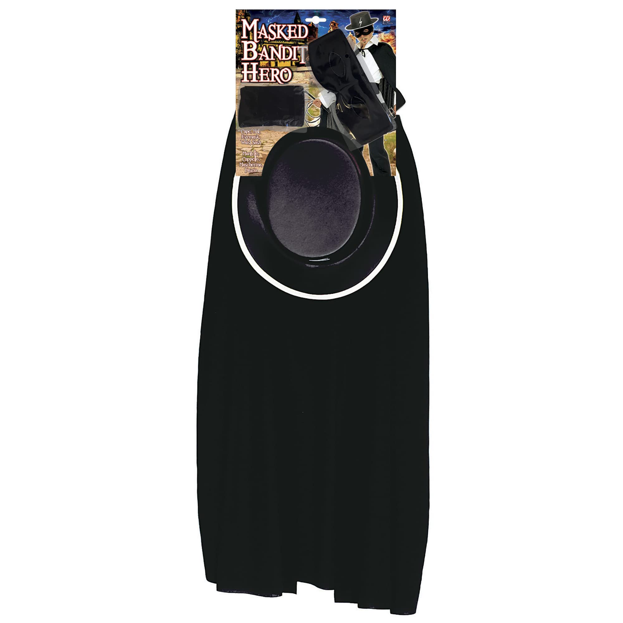 Costume Da Topo Bandito Per Bambino – Set Completo Per Giornata Mondiale Del Libro: Camicia, Mantello, Maschera, Naso, Cappello Tricorno E Spada (Taglia L)