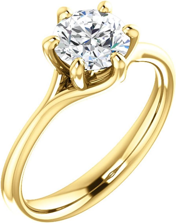 GNGJewel Forever One Moissanite (GHI) Engagement Ring in Solid 14k Gold